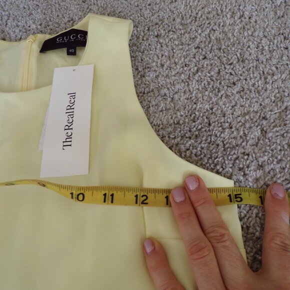 Gucci Italian Pastel yellow silk blend Midi dress 40 - Picture 6 of 8